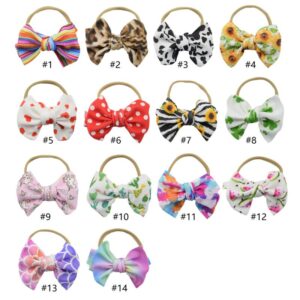 Children Girls Nylon Elastic Bow Headband