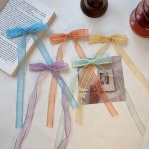 Girls Simple Solid Color Bow Hair Accessories Hairpin