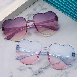 Kids Fashion Casual Holiday Cute Gradient Heart Shaped Sunglasses
