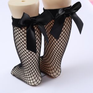 Children's Bow Fishnet Socks Baby Socks Spanish Style Hollow Mesh Socks Parent-Child Socks