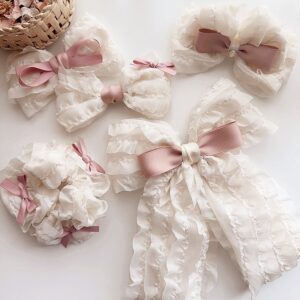Children Elegant Vintage Chiffon Bow Hair Accessories