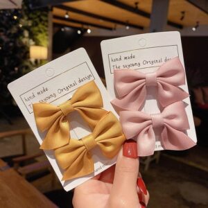Children Fashion Solid Color Bow Hair Accessories