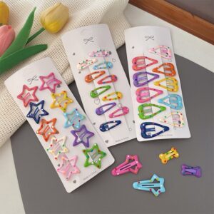 Kids Girls Cute Sweet Candy Color Heart Butterfly Five-Pointed Star Hairpin