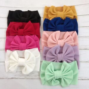 Children Kids Baby Fashion Girls Solid Color Bow Stretch Headband
