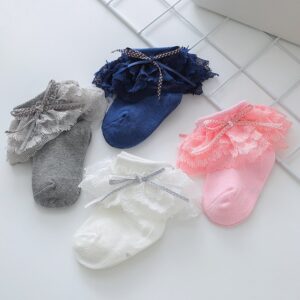 Children Kids Baby Fashion Girls Mesh Bowknot Breathable Socks
