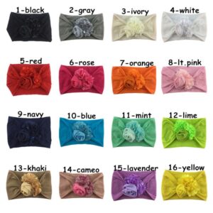 Children Newborn Baby Fashion Girls Solid Color Chiffon Floral Headband