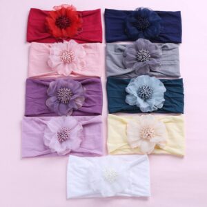 Toddler Baby Chiffon Flower Nylon Wide Headband
