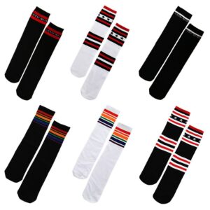 Kids Medium Rainbow Stripe Sports Soccer Socks