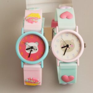 Kids Fashion Cute Cartoon 3D Heart Pattern Watch