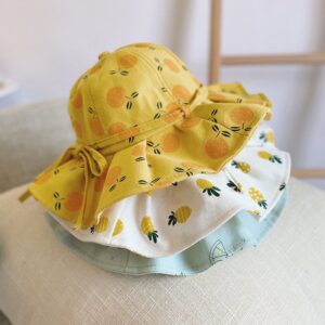 Lovely Summer Baby Print Outdoor Bow Girl Sun Hat Beach Hat
