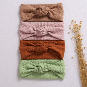 Baby Basic Solid Color Nylon Knotted Elastic Headband