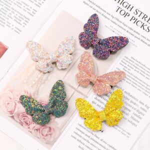 Kids Cute Glitter Butterfly Full Side Clip Hair Accessory Hair Clip