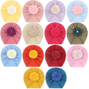 Baby Cute Solid Color Flower Design Soft Cap