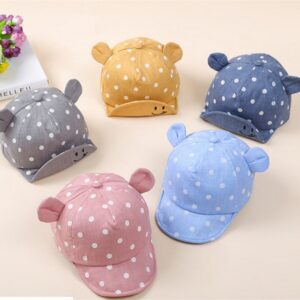 Kids Cute Polka Dot Baseball Brim Ear Cap