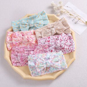Kids Basic Wide Side Nylon Bow All Over Print Headband