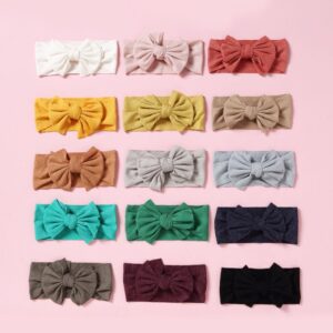 Baby Simple Solid Color Elastic Bow Headband