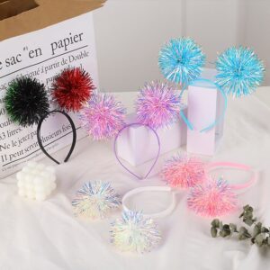 Kids Basic Colorful Bright Silk Pompon Headband