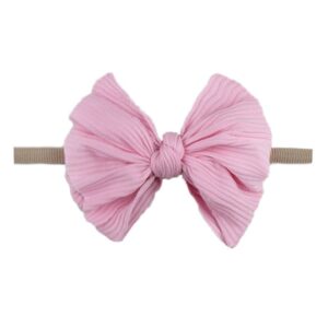 Baby Basic Solid Color Double Layer Bow Soft Comfortable Headband