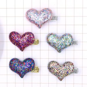 Kids Cute Heart Shaped Decor Glitter Bobby Pin