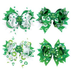 Kids Basic Green St.Parker Green Multilayer Shamrock Bow Hairpin