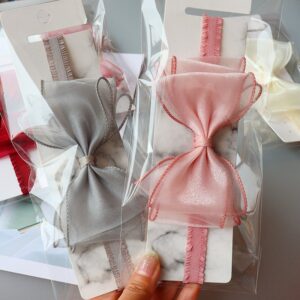 Baby Cute Solid Color Multi-layer Bow Elastic Headband