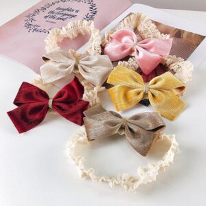 2pcs/set Baby Sweet Gold Silk Bowknot Elastic Headband