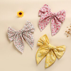 Girls Sweet Bowknot Leopard Floral Hairpin