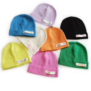 Kids Casual Candy Colors Letters Logo Dome Design Knitted Hat