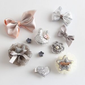 10pcs/set Girls Cute Classic Crown Bow All Inclusive Hairpin Hair Accessories