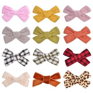 Girls Simple Plaid Leopard Bow Bobby Pin
