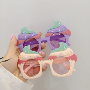 Kids Cute Ice Cream Shape Frame Sunglasses