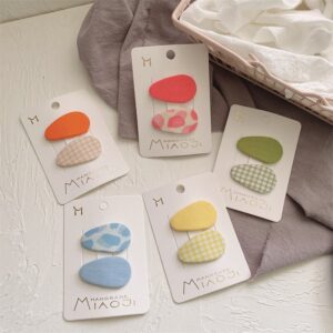 2pcs/set Girls Cute Drop Shape Candy Color Hair Clip