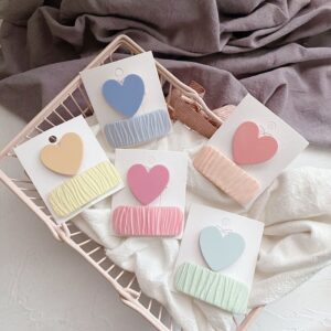 2pcs/set Girls Simple Heart Shape Hair Clip