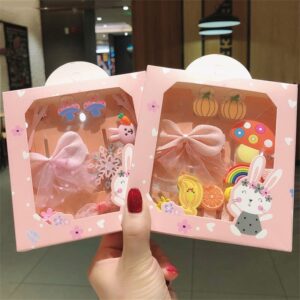 10pcs/box Girly Cute Flower Fruit Bow Animal Decoration Hair Accessories