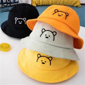 Kids Cute Bear Pattern Bucket Hat