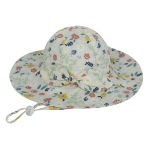 Girls Elegant Flower Dragonfly Print Sun Hat