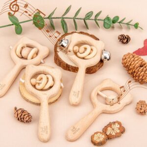 Creative Bear Shape Wooden Rattle Beech Educational Toys
