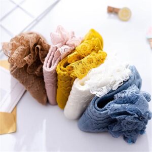 Girls Elegant Solid Color Lace Decorated Breathable Socks
