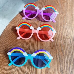 Kids Fashion Rainbow Pattern Sun-shading Sunglasses