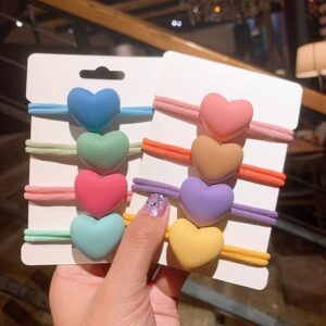 Girls Simple Solid Color Heart Shaped Hair Band