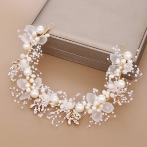Girls Flower Pearl Rhinestone Decoration Headband