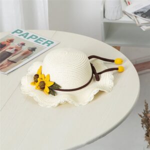 Kids Elegant Flower Lace Decoration Sun Hat