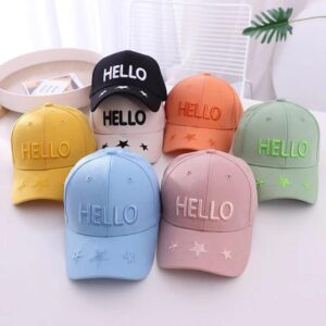Kids Solid Color Pentagram Letter Pattern Cap