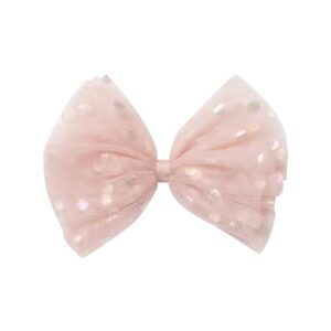 Girls Fashion Polka Dot Pattern Mesh Bowknot Bobby Pin