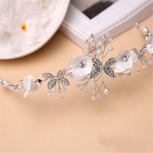 Girls Elegant Butterfly Flower Shape Pearl Rhinestone Decoration Headband