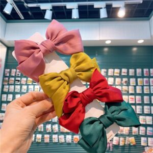 Girls Simple Solid Color Bowknot Hair Accessories