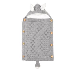 Newborn Baby Warm Knitted Hooded Stroller Swaddling