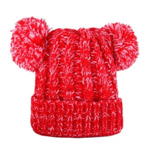 Kids Twist Braid Double Pompon Cap