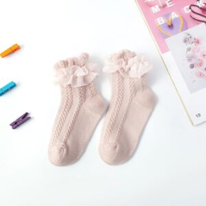 Kids Fashion Stringy Selvedge Lace Design Breathable Socks
