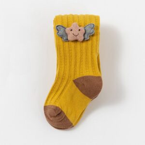 Children Cute Wings Decorated Vertical Striped Pantyhoses